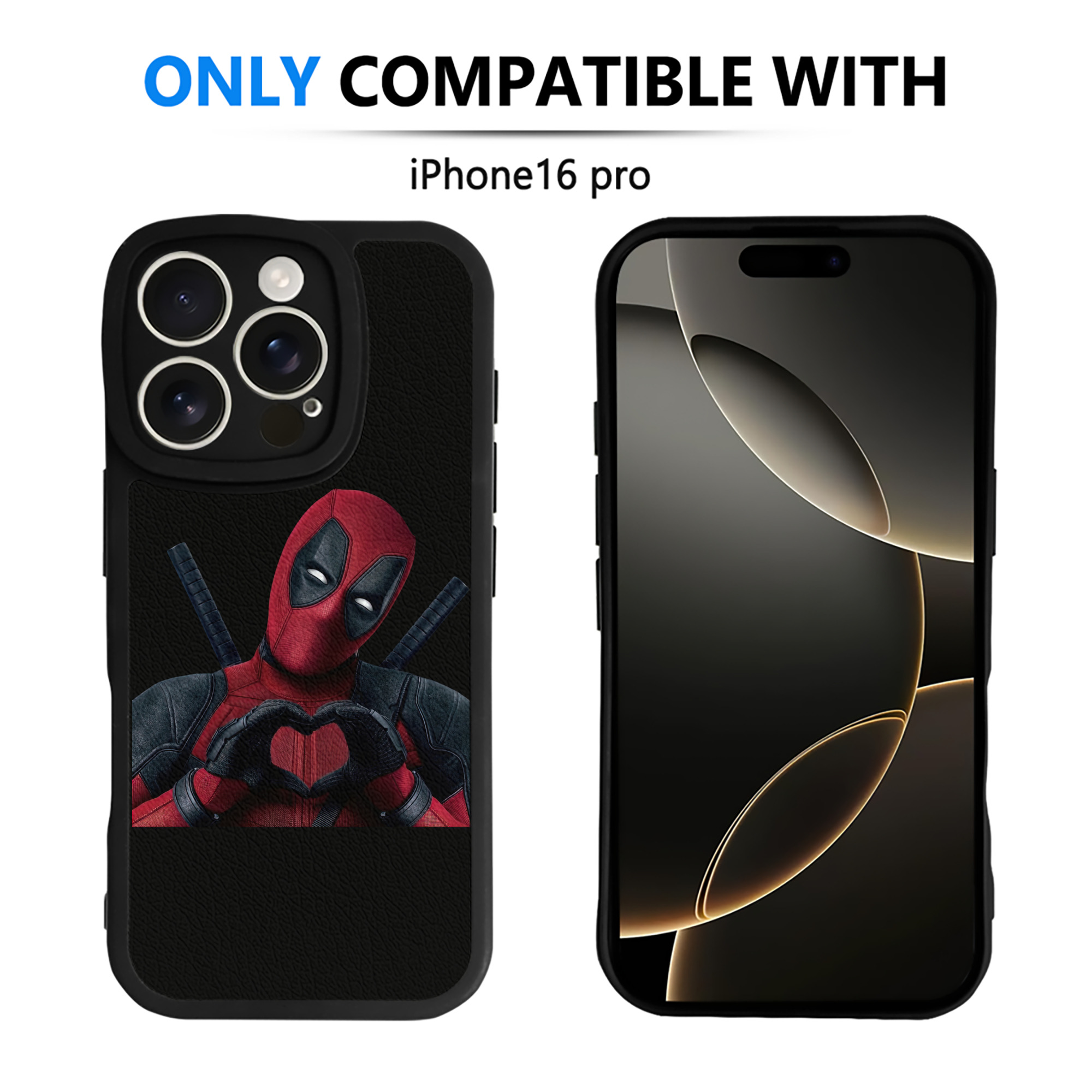 （画像用） Deadpool デッドプール 【iPhone 16シリーズ対応】シリコンスマホケース（レザー調） 材質：シリコン